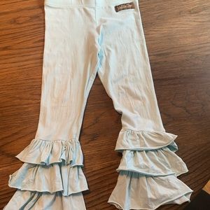 Size 4 blue Matilda Jane leggings with ruffles